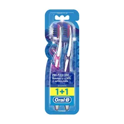 مسواک اورال بی، سری 3D White، مدل Pro Flex Luxe، برس متوسط، 2 عددی