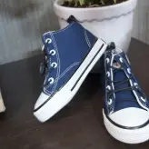 کفش اسپرت بچه گانه نیمه ساقدار طرح آل استار سرمه ای