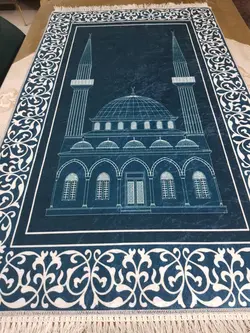 سجاده درجه1 ماشینی، ۱۲۰*۷۵، باترمزفرش، جنس فرشینه، طرح بیت المقدس