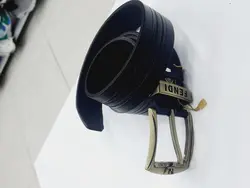 کمربند مردانه تمام چرم زبانه دار برند فندی