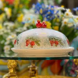 ظرف کیک سرامیک سری لاستر طلا