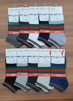 تولیدی جوراب آدورا جوراب مردانه مچی نخ پنبه طرح ساده - گروه تولیدی جوراب آدورا