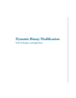 دانلود کتاب Dynamic Binary Modification:Tools,Techniques and Applications ویرایش 1