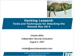 دانلود کتاب Hacking Leopard: Tools and Techniques for Attacking the Newest Mac OS X