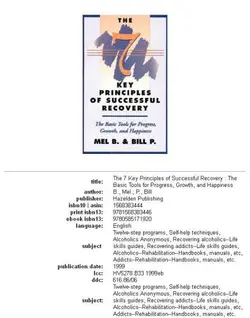 دانلود کتاب The 7 Key Principles of Successful Recovery: The Basic Tools for Progress, Growth, and Happiness 1999