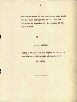 دانلود کتاب The Measurement of the Variation with Depth of the Main Geomagnetic Field, and its Relation to Theories of the Origin of the Main Field