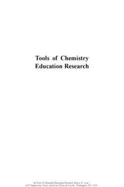 دانلود کتاب Tools of chemistry education research ویرایش 1