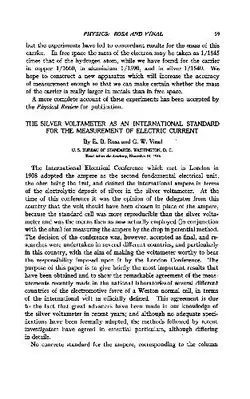 دانلود کتاب The Silver Voltameter as an International Standard for the Measurement of Electric Current 1916