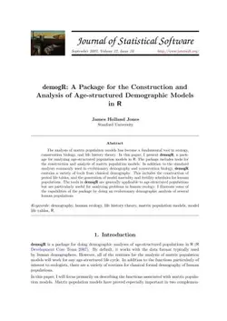 دانلود کتاب DemogR: A Package for the Construction and Analysis of Age-structured Demographic Models in R + Code