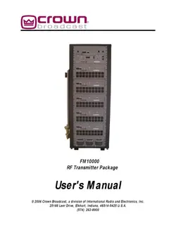 دانلود کتاب CROWN FM10000 RF Transmitter Package 9broadcast radio) 2006