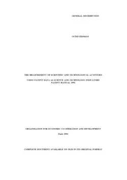 دانلود کتاب The Measurement of Scientific and Technological Activities Using Patent Data as Science and Technology Indicators : Patent Manual 1994