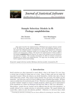 دانلود کتاب Sample Selection Models in R: Package sampleSelection + Code