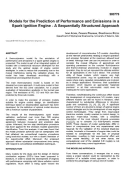 دانلود کتاب Models for the Prediction of Performance and Emissions in a Spark Ignition Engine - A Sequentially Structured Approach