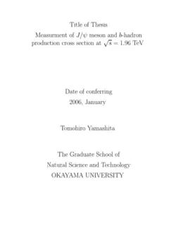 دانلود کتاب Measurement of J-Meson, b-Hadron Prodn. Cross-Section at 1.96 TeV [thesis] 2006