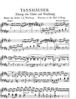 دانلود کتاب Wagner - Tannhauser Entrance to the Hall of Song (piano)