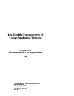 دانلود کتاب The Health Consequences of Using Smokeless Tobacco 1986
