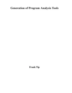 دانلود کتاب Generation of Program Analysis Tools [PhD Thesis] 1995