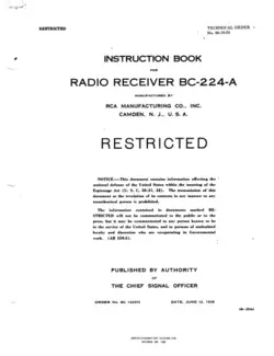 دانلود کتاب BC-224A Radio Receiver - Operators Manual (Mil TM) 1936