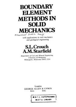 دانلود کتاب Boundary Element Methods in Solid Mechanics: With Applications in Rock Mechanics and Geological Engineering 1st