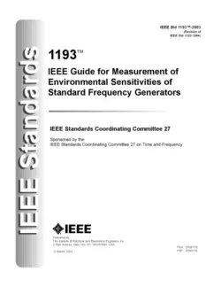 دانلود کتاب IEEE Guide for Measurement of Environmental Sensitivities of Standard Frequency Generators. IEEE Std 1193 - 2003