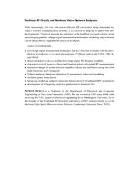 دانلود کتاب Nonlinear RF Circuits and Nonlinear Vector Network Analyzers : Interactive Measurement and Design Techniques 2011