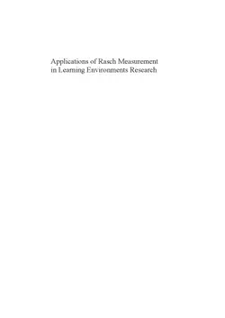 دانلود کتاب Applications of Rasch Measurement in Learning Environments Research 2011