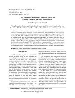 دانلود کتاب Three Dimensional Modeling of Combustion Process and Emission Formation in a Spark Ignition Engine