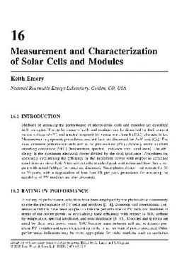 دانلود کتاب Measurement and Characterization of Solar Cells and Modules