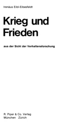 دانلود کتاب Krieg und Frieden aus der Sicht der Verhaltensforschung 1975