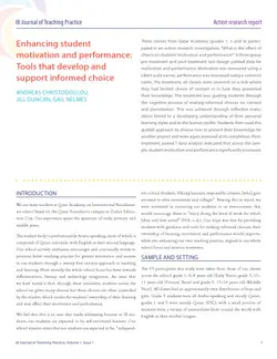 دانلود کتاب Enhancing student motivation and performance: Tools that develop and support informed choice