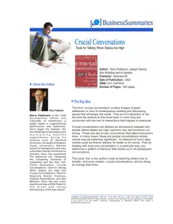 دانلود کتاب Crucial Conversations: Tools for Talking When Stakes are High ویرایش 1