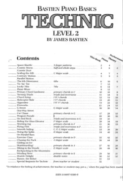 دانلود کتاب Bastien. Piano Basics. Level 2.Technic. WP217. 1986