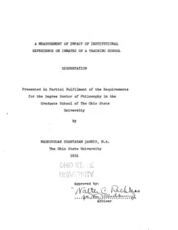 دانلود کتاب A Measurement of Impact of Institutional Experience on Inmates of a Training School