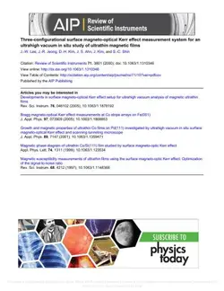دانلود کتاب Three-configurational surface magneto-optical Kerr effect measurement system for an ultrahigh vacuum in situ study of ultrathin magnetic films