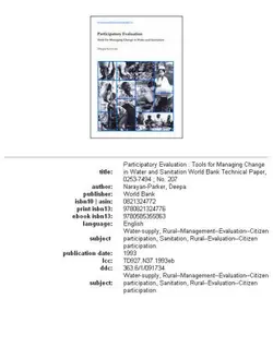 دانلود کتاب Participatory evaluation: tools for managing change in water and sanitation, Volumes 23-207 1993