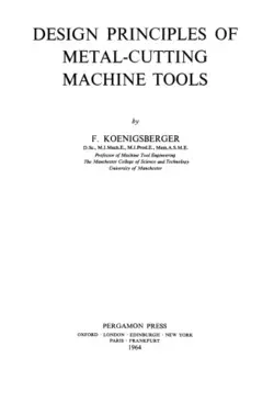 دانلود کتاب Design Principles of Metal-Cutting Machine Tools First Printing