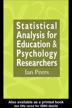 دانلود کتاب Statistical Analysis for Education and Psychology Researchers: Tools for researchers in education and psychology 1996