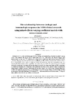 دانلود کتاب The relationship between virologic and immunologic responses in AIDS clinical research using mixed-effects varying-coefficient models with measurement error 2004