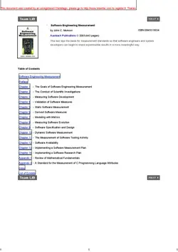 دانلود کتاب Software engineering measurement ویرایش 1