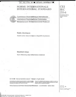 دانلود کتاب IEC 60255-6 Electrical relays - Measuring relays and protection equipment