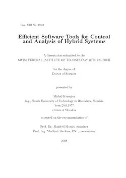 دانلود کتاب Efficient Software Tools for Control and Analysis of Hybrid Systems