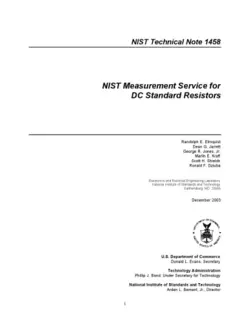 دانلود کتاب NIST Measurement Service for DC Standard Resistors 2003