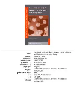 دانلود کتاب Handbook of Mobile Radio Networks (Artech House Mobile Communications Library) 2000