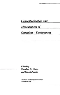 دانلود کتاب Conceptualization and Measurement of Organism-Environment Interaction 1st