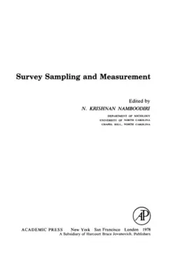 دانلود کتاب Survey Sampling and Measurement ویرایش 0