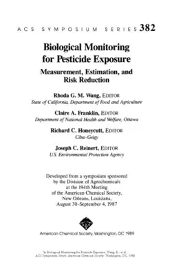 دانلود کتاب Biological Monitoring for Pesticide Exposure. Measurement, Estimation, and Risk Reduction 1988