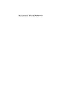 دانلود کتاب Measurement of Food Preferences ویرایش 1