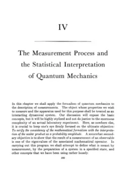 دانلود کتاب Quantum Mechanics Volume I: Fundamentals - Chapter 4 : The Measurement Process and the Statistical Interpretation of Quantum Mechanics ویرایش 1