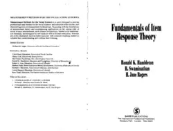 دانلود کتاب Fundamentals of Item Response Theory (Measurement Methods for the Social Science) ویرایش 1