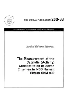 دانلود کتاب Standard Reference Materials: The Measurement of the Catalytic (Activity) Concentration of Seven Enzymes in NBS Human Serum SRM 909 1983